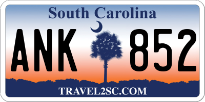 SC license plate ANK852