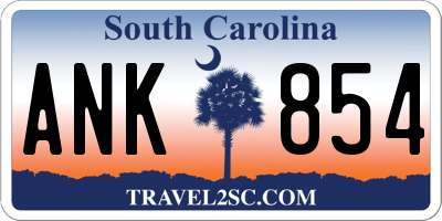 SC license plate ANK854