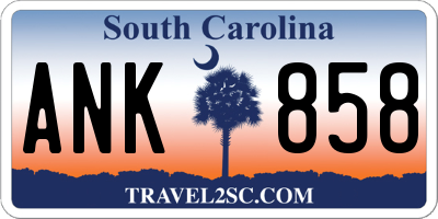 SC license plate ANK858