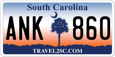 SC license plate ANK860