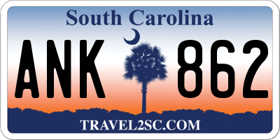 SC license plate ANK862