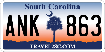 SC license plate ANK863