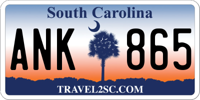 SC license plate ANK865