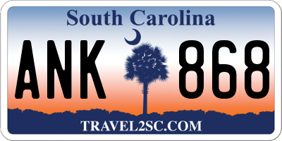 SC license plate ANK868