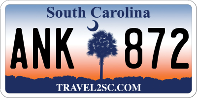 SC license plate ANK872