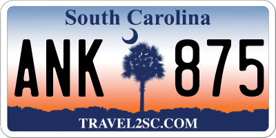 SC license plate ANK875