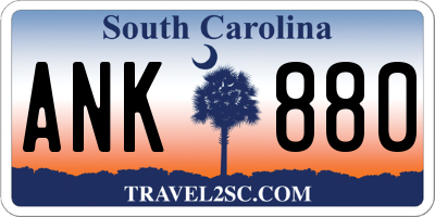 SC license plate ANK880