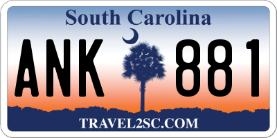 SC license plate ANK881