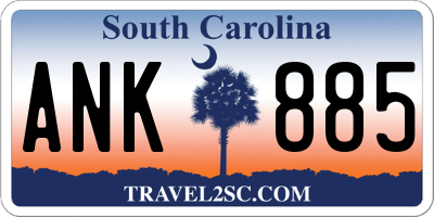 SC license plate ANK885
