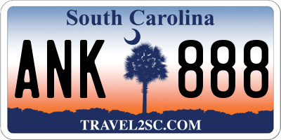 SC license plate ANK888