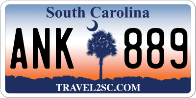 SC license plate ANK889
