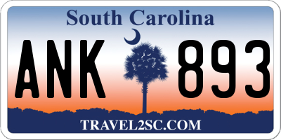 SC license plate ANK893