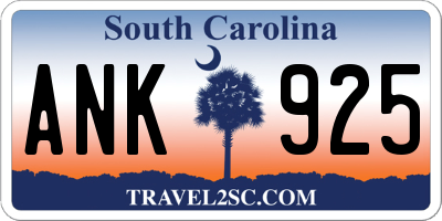 SC license plate ANK925