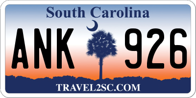 SC license plate ANK926