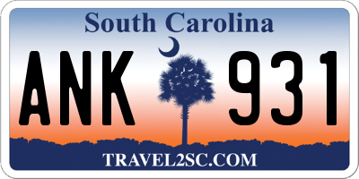 SC license plate ANK931