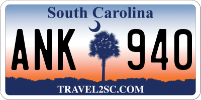 SC license plate ANK940