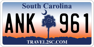 SC license plate ANK961