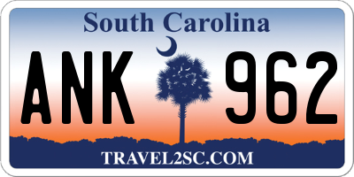 SC license plate ANK962