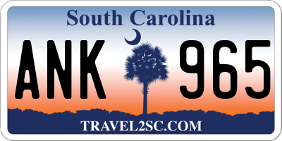 SC license plate ANK965