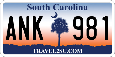 SC license plate ANK981