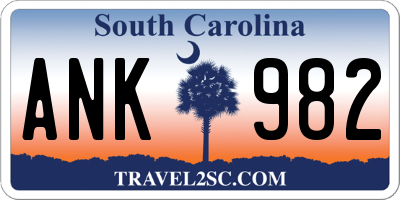 SC license plate ANK982