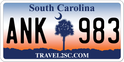 SC license plate ANK983