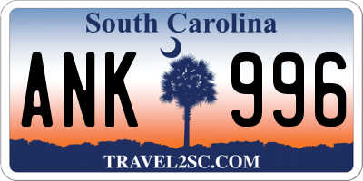 SC license plate ANK996