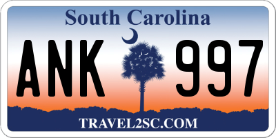 SC license plate ANK997