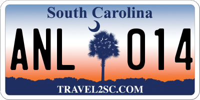 SC license plate ANL014