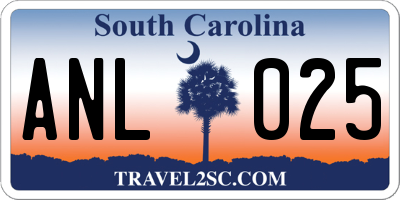 SC license plate ANL025