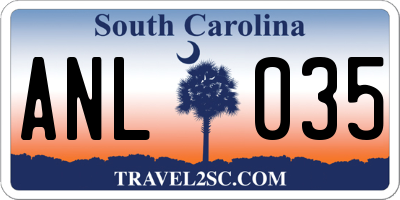 SC license plate ANL035