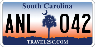 SC license plate ANL042