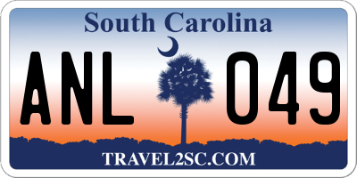 SC license plate ANL049