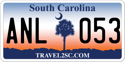 SC license plate ANL053