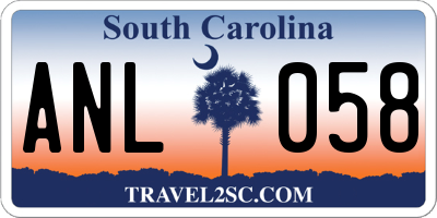 SC license plate ANL058