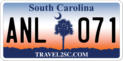 SC license plate ANL071