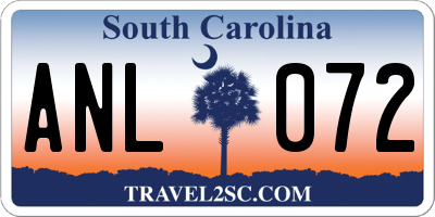 SC license plate ANL072