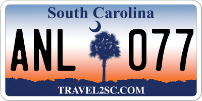 SC license plate ANL077