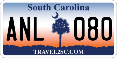 SC license plate ANL080