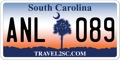 SC license plate ANL089