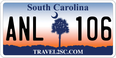 SC license plate ANL106