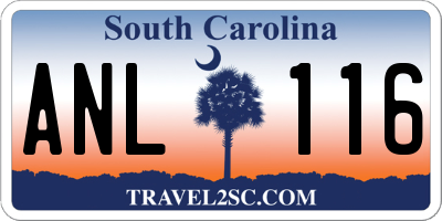 SC license plate ANL116