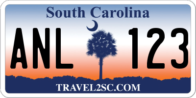 SC license plate ANL123