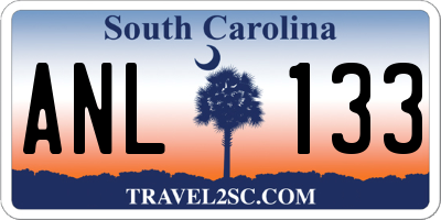 SC license plate ANL133