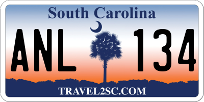 SC license plate ANL134