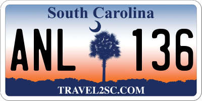 SC license plate ANL136