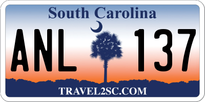 SC license plate ANL137