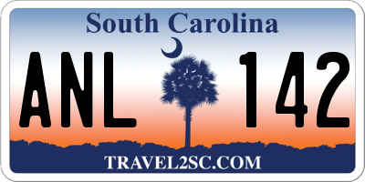 SC license plate ANL142