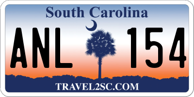 SC license plate ANL154