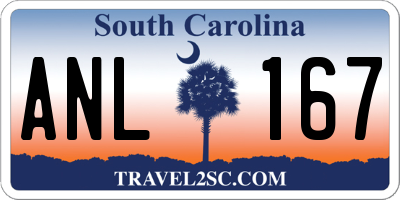 SC license plate ANL167